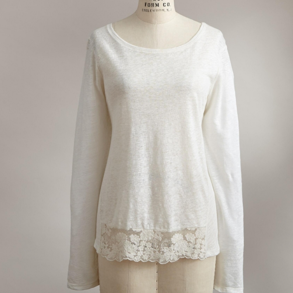 ♥️LAST ONE♥️🌿LINEN LACE TOP🌿 - Picture 3 of 5